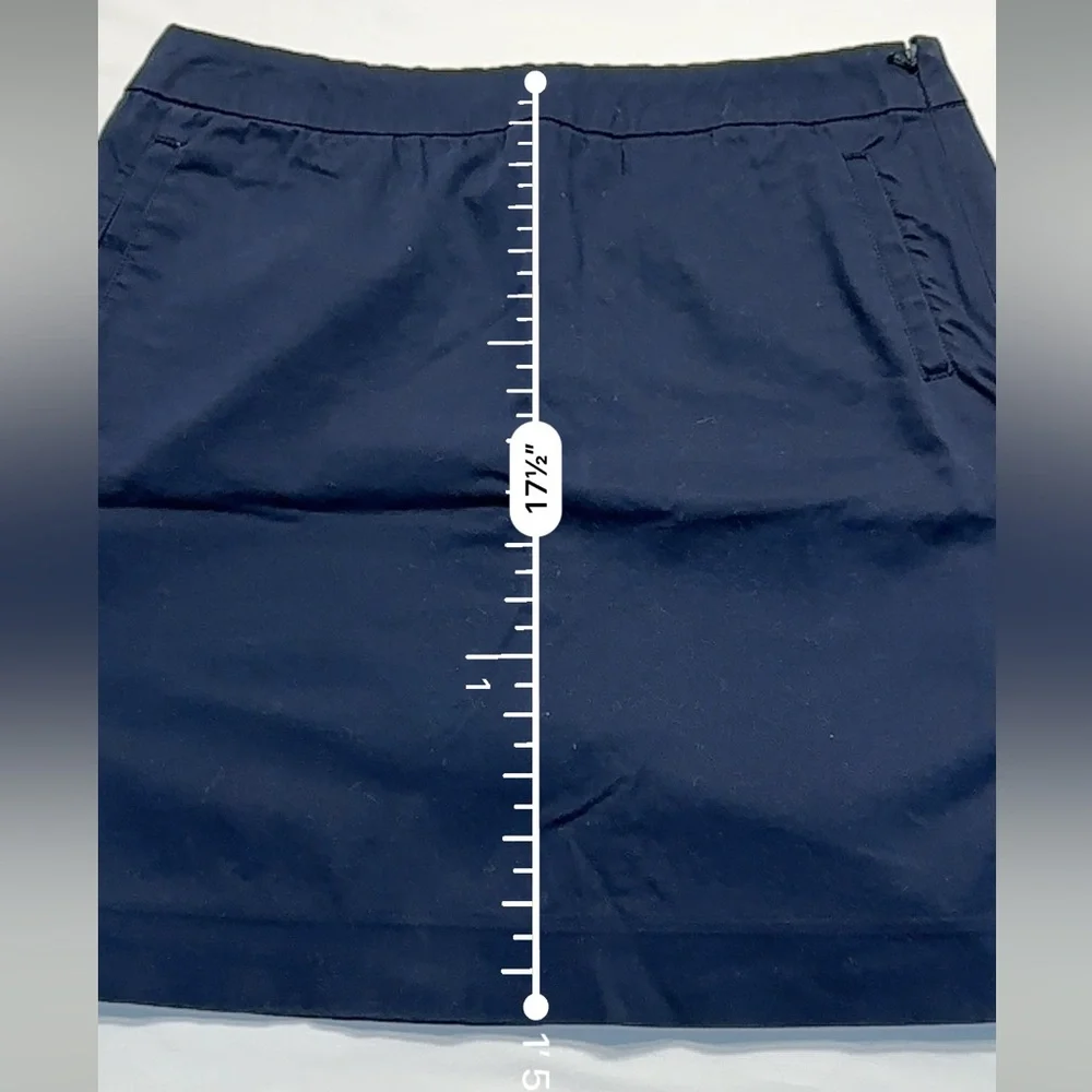 LLBean favorite fit cotton skirt two front pocket side zipper petite size 8 - Picture 5 of 9